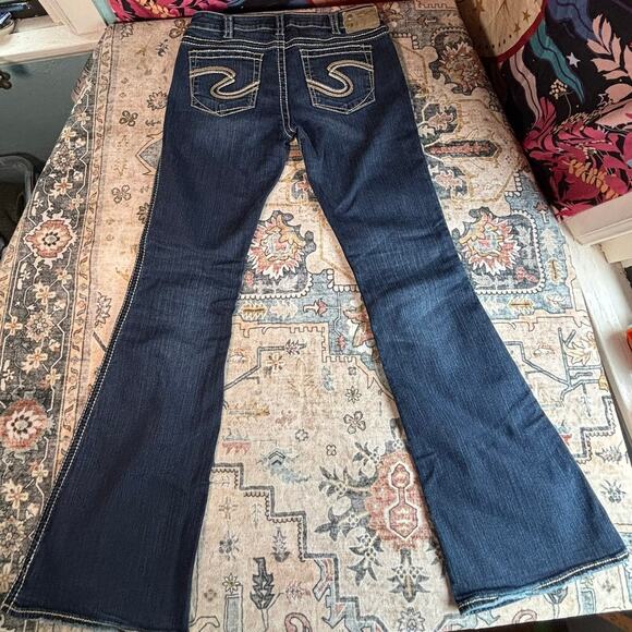 Silver Jeans Women's Bedazzled Flare Wide Leg Bootcut Jeans Size 30 X 33 - Picture 2 of 14